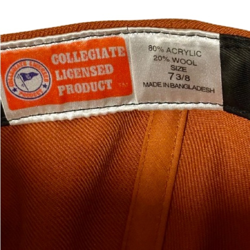Collegiate Licensed Fitted Hat/Cap Size 7 3/8-Burnt Orange; Texas Longhorns - Picture 3 of 6
